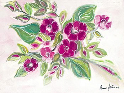 Gemälde mit lila Blumen